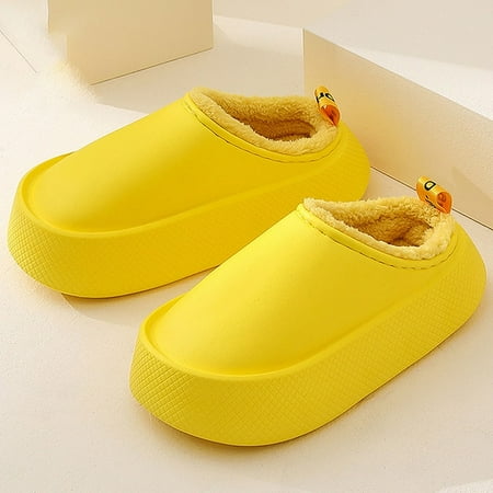 

PIKADINGNIS Men Winter Slippers Waterproof Home Shoes Fashion Brand Cotton Shoes Couple Indoor Slides Thick Platform Flip Flops Plus Velvet