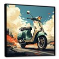 thumbnail image 2 of Designart "Urban Scooter Adventure I" Scooter Floater Framed Wall Art Living Room, 2 of 5