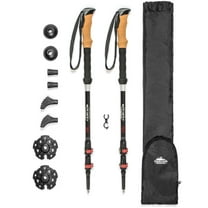 Cascade Mountain Tech 3K Carbon Fiber Quick Lock Cork Grip Trekking Poles - Walking or Hiking Stick