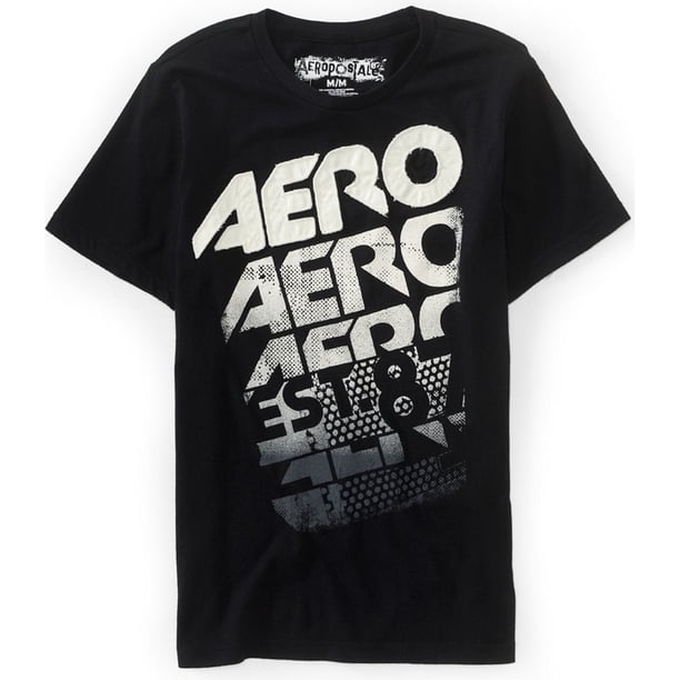 Aeropostale - Camiseta gráfica para hombre, color negro, talla mediana Aeropostale Camiseta gráfica