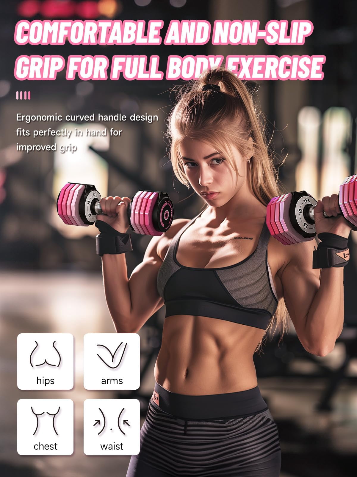 Adjustable Dumbbells Set 12.5lb Pair  1-sec Fast 5 Free Weights Comfort Non-slip Metal Handle Compact Size For Full Body Home Workout