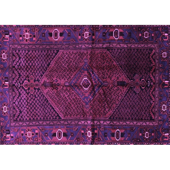 Ahgly Company Indoor Rectangle Persian Purple Traditional Area Rugs, 6' x 9'