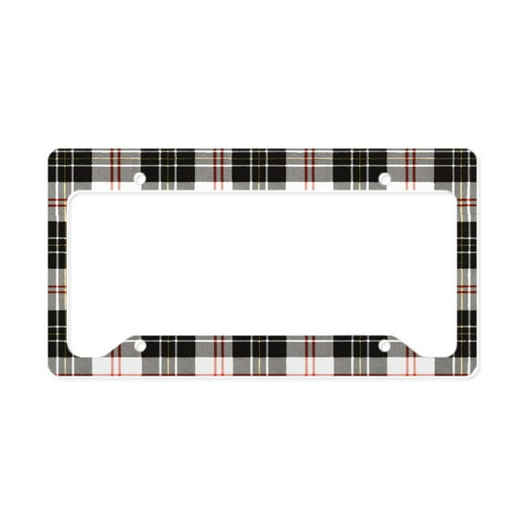 CafePress - Rustic Plaid Pattern: Red License Plate Holder - Aluminum License Plate Frame, License Tag Holder