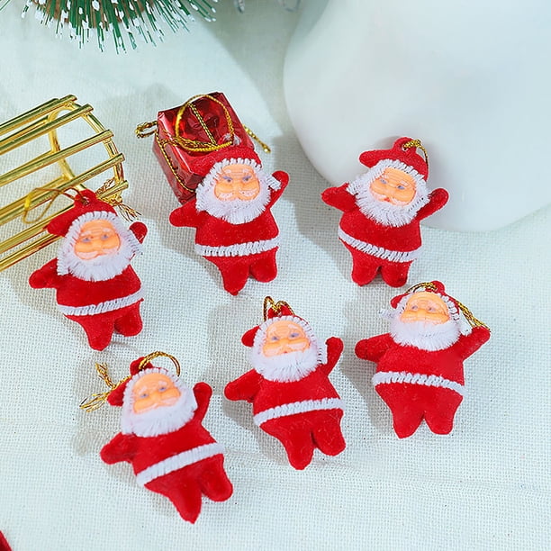 Christmas Tree 6pcs Mini Santa Claus Pendant Festival Party
