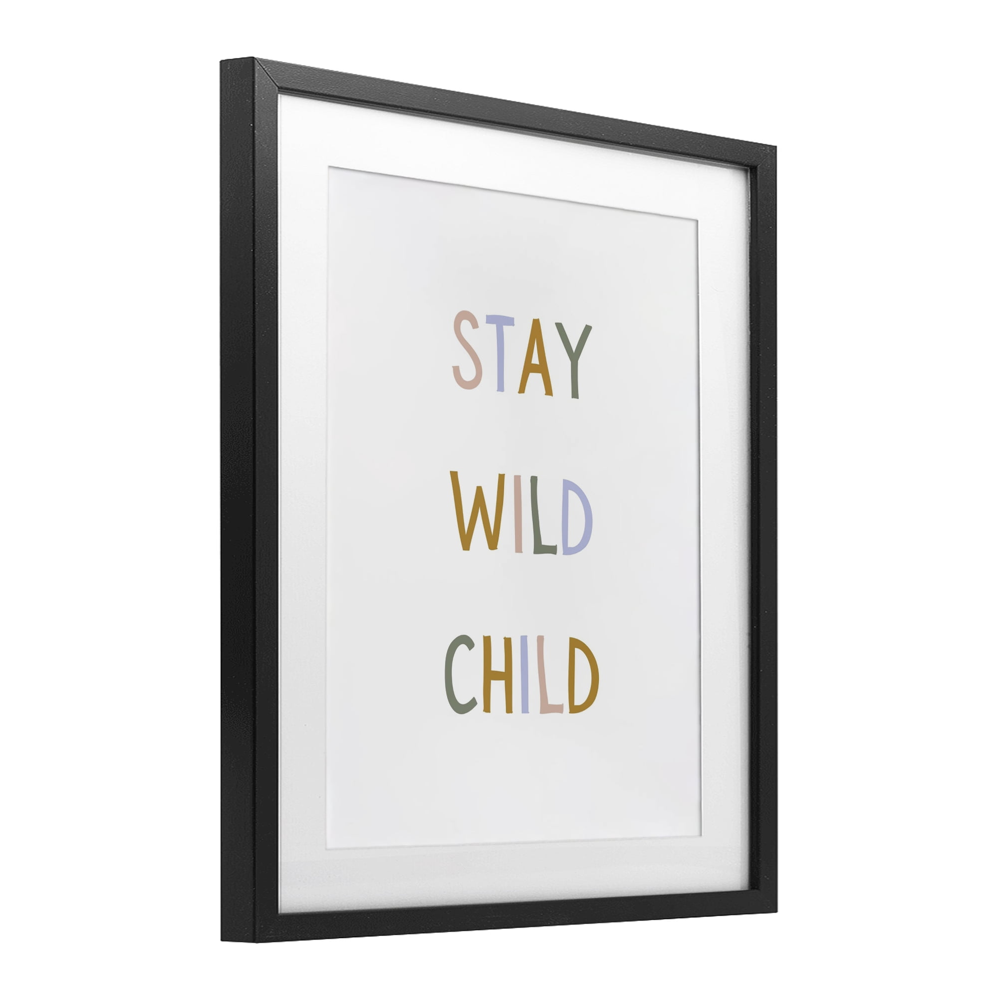 Stupell Industries Stay Wild Child Black Framed Print Under Glass, design by Katie Griggs