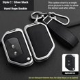 thumbnail image 3 of for Jeep Key Fob Cover, Leather+Zinc Alloy Key Fob Case for 2018-2025 Wrangler JL JLU Rubicon, 2020-2025 Gladiator JT Sahara JLU Flip Key Fob, 3 of 9