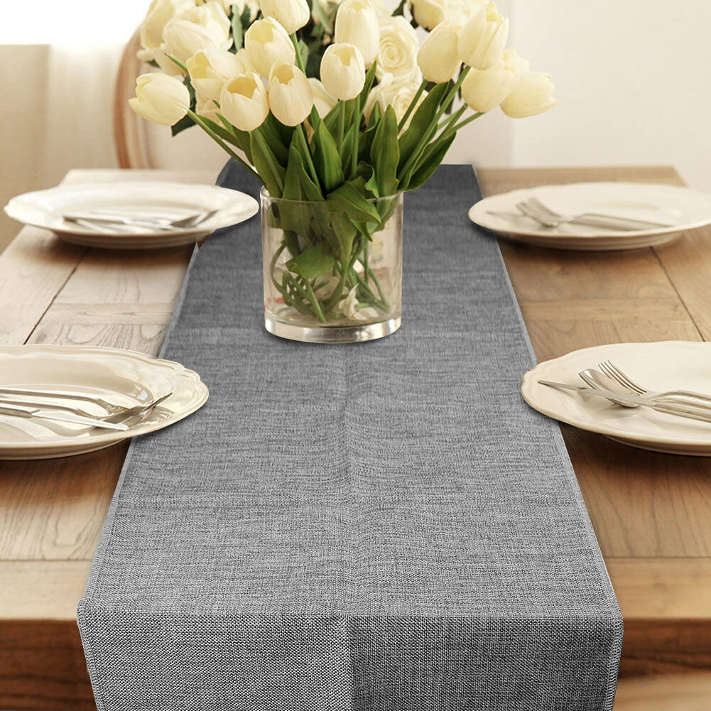Rustic Jute Burlap Table Runner Imitated Linen Table Cloth Home Wedding Decor 
