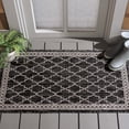 thumbnail image 3 of SAFAVIEH Courtyard Zavier Geometric Bordered Indoor/Outdoor Area Rug, 2'7" x 5', Black/Beige, 3 of 13