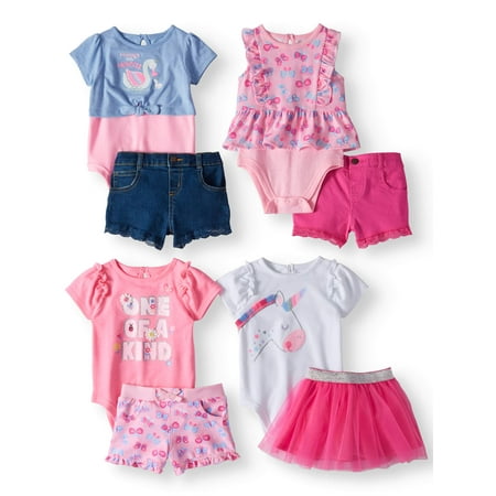 Garanimals Mix & Match Outfits Kid-Pack Gift Box, 8pc Set (Baby Girls)