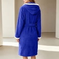 thumbnail image 4 of Sheghy Hooded Long Fleece Womens Robe Thick Absorbent Warm Loungewear Bathrobe, 4 of 7