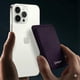 thumbnail image 2 of Cartera Wallet Alcantara Gamuza Suave Para Iphone Magsafe Gris Purpura., 2 of 3
