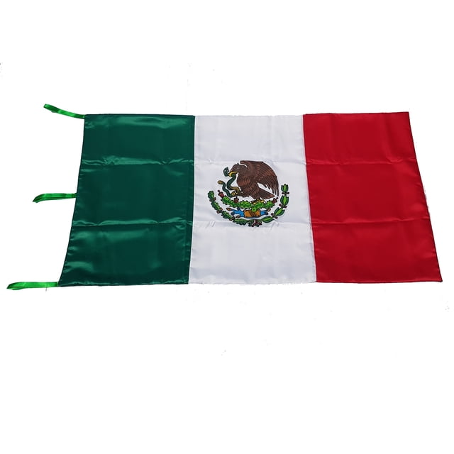 Bandera de Mexico DM Doble Tela de Razo 60x1.05 Pintado al Oleo DOBLE TELA KINDER OLEO