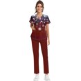 thumbnail image 5 of SAATLERI Christmas Womens Scrubs Set V Neck Top and Pant Cute Xmas Print Christmas Medical Uniform Jogger Suit Pocketed Nurse Workwear, 5 of 6