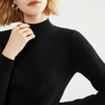 thumbnail image 4 of BLVB Women Casual Long Sleeve Shirts Mock Turtleneck Based Layer Tops Slim Basic Lightweight Knit Plain T-Shirts Black, 4 of 4