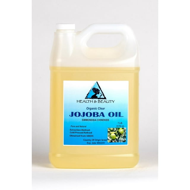 Huile de Jojoba Transparente Organique, Support, Pressée à Froid, Raffinée, 100 % pure, 7 lb