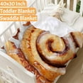thumbnail image 2 of Food Cinnamon Roll Blanket Super Soft Funny Throw Blanket Warm and Lightweight Soft Flannel Blankets 50x40 Small for Kid Bed Blanket, 2 of 6