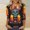 #0022-Multicolor, variant on Womens Tops 3/4 Sleeve V Neck Day Of The Dead Print Loose Blouse Casual Comfy Soft for Holiday Daily