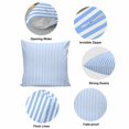 thumbnail image 5 of Pillow Covers 18x18 Inch, Blue White Stripe Linen Pillowcase with Invisible Zipper, Modern Minimalist Geometric Striped Decorative Throw Pillow Covers Cushion Case for Couch Sofa Bed Living Room, 5 of 9