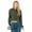 Military Green, variant on Womens Cropped Fleece Hoodie Sweatshirt Soft Airlume Cotton Blend Pullover with Drop Shoulder