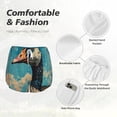 thumbnail image 4 of Balery Blue Watercolor Duck Pantalones cortos deportivos para mujer con forro y dos bolsillos, elásticos, para entrenamiento, gimnasio, yoga-XX-Large, 4 of 7