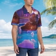 thumbnail image 3 of Pofeuu Capybara Bathtub Fun Print Hawaiian Shirt for Men Sleeves Casual Button Down Summer Beach Dress Shirts T-Shirts,Medium, 3 of 7