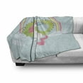 thumbnail image 3 of Fantasy Soft Flannel Fleece Throw Blanket, Love of Dragon and Unicorn Couple Romance Flirting Baby Cartoon, Cozy Plush for Indoor and Outdoor Use, 50" x 60", Baby Blue Pale Pink, by Ambesonne, 3 of 6
