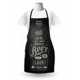 thumbnail image 3 of Alcohol Apron, Bottle of Beer with Hand-Drawn Lettering of Stout Pale Ale Lager Wheat, Unisex Kitchen Bib with Adjustable Neck for Cooking Gardening, Adult Size, Black and Eggshell, by Ambesonne, 3 of 4