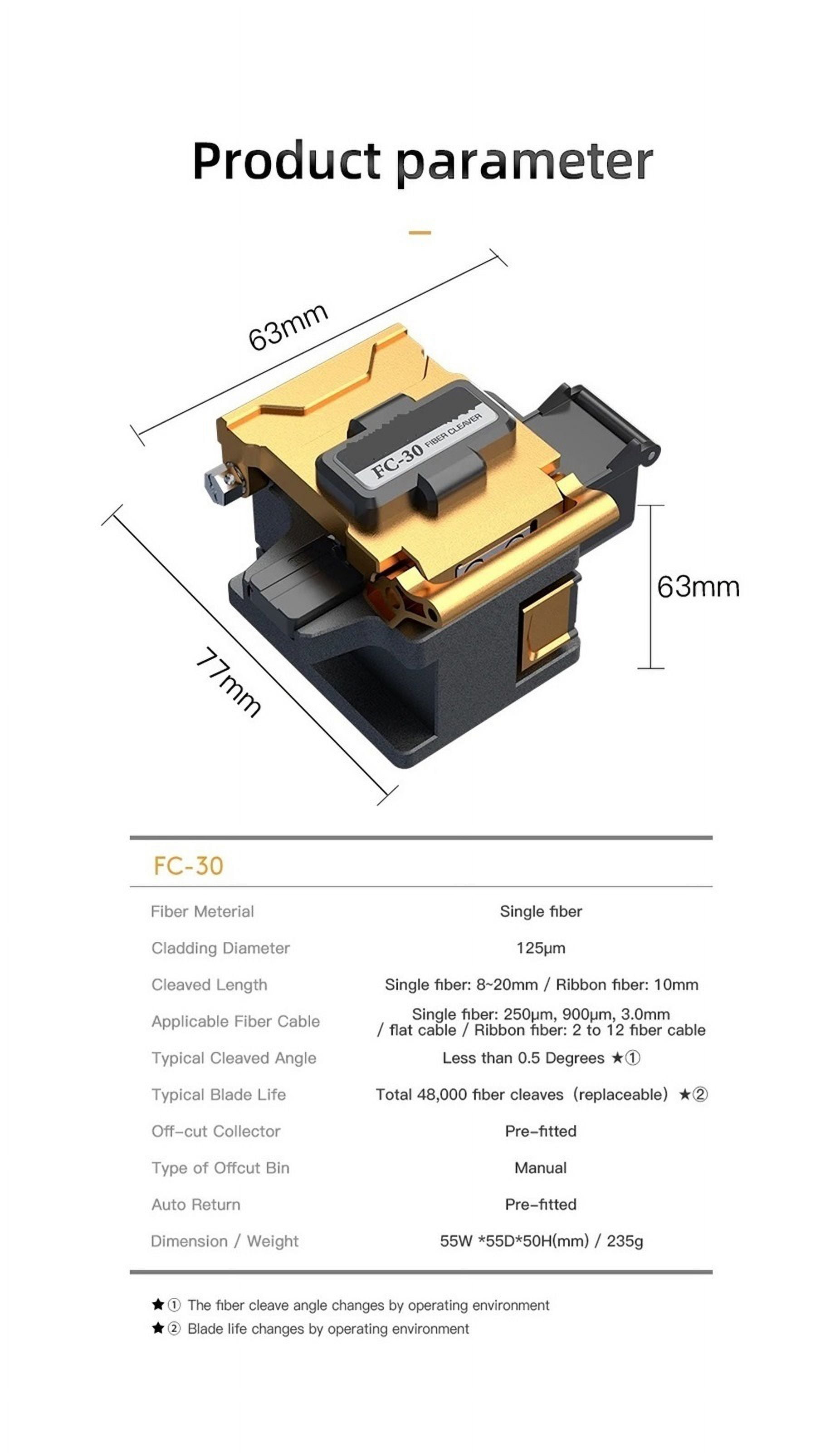 FC30 Optical Fiber Cleaver Cutter,Precision Stripping Tool Fiber Optic Cable Cutter With User-friendly Design ,High Precision Cleaves