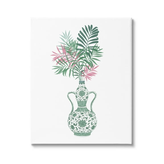 Stupell Industries Tropical Palms Ornate Vase Graphic Art Gallery Wrapped Canvas Print Wall Art, Design by Ziwei Li