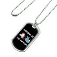 thumbnail image 2 of Survival of the Fattest Unicorn Chubby Rhino Fittest Pun Funny Humor Military Dog Tag Pendant Necklace with Chain, 2 of 5