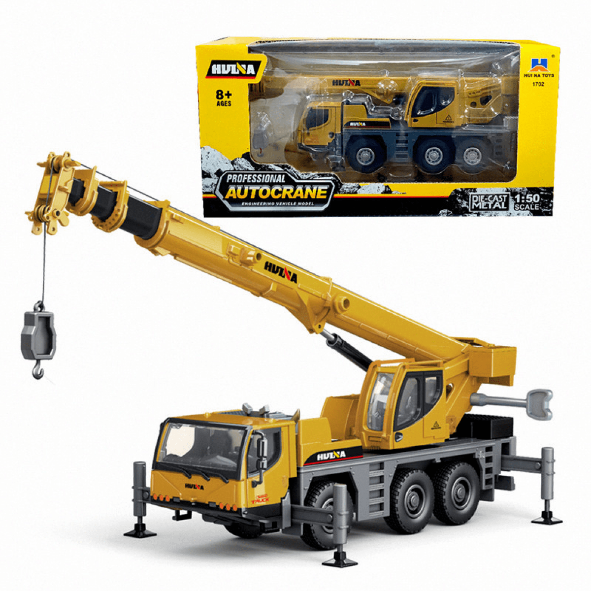 Crane Truck Toys 1:50 Alloy Construction Vehicle Crane Model for Kids Birthday Gifts