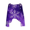 thumbnail image 2 of Fankiway Chemises à Manches Longues pour Femmes Chandail de Noël Imprimé Décontracté Col Rond Tricot Violet m, 2 of 8