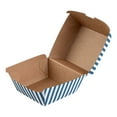 thumbnail image 6 of Bio Tek Blue and White Stripe Paper Burger Box - Ripple Wall - 4" x 4" x 3 3/4" - 100 count box, 6 of 10