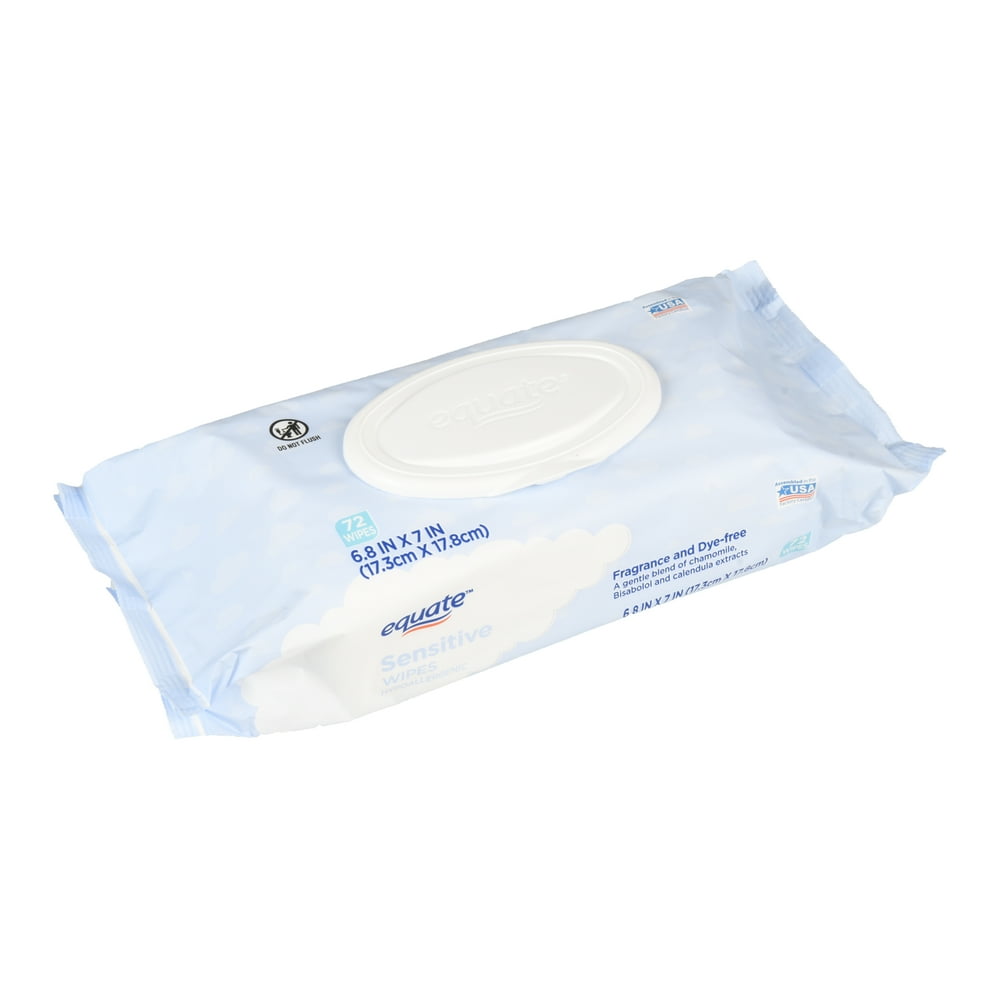 Equate Sensitive Wipes, 72 count