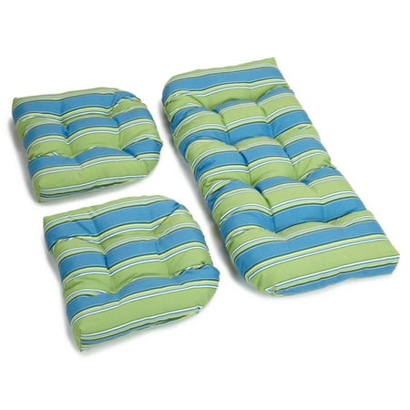 3-Pc Wicker Settee Designer Cushion Set (Haliwell Caribbean)