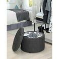 thumbnail image 1 of Convenience Concepts Designs4Comfort Pouf Rond pour Chaussures en Tissu Gris, 1 of 6