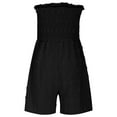 thumbnail image 6 of lcziwo Tube Rompers for Women Summer Strapless Short Jumpsuits Casual Drawstring Waist Pleated One Piece jumpsuit Beach Vacation Clothes Black XXL, 6 of 9