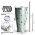 thumbnail image 6 of 30oz Light Blue Christmas Tree Pattern Tumblers Stainless Steel Tumbler with Lid and Straw,Vacuum Insulated Double Wall Travel Tumbler Cups Mug with Cleaning Brush for Coffee,Tea, 6 of 7