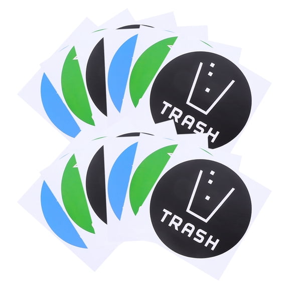 SWETRACE 12Pcs Decorative Trash Can Stickers with Recycling Symbols for Outdoor Use