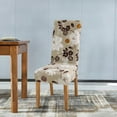 thumbnail image 5 of Chair Covers for Dining Room 4 Pack, Solid Stretch Dining Chair Covers, Washable Kitchen Slip Covers, Parson Chair Covers Set of 4 (Taupe Floral, 4 Pack), 5 of 6