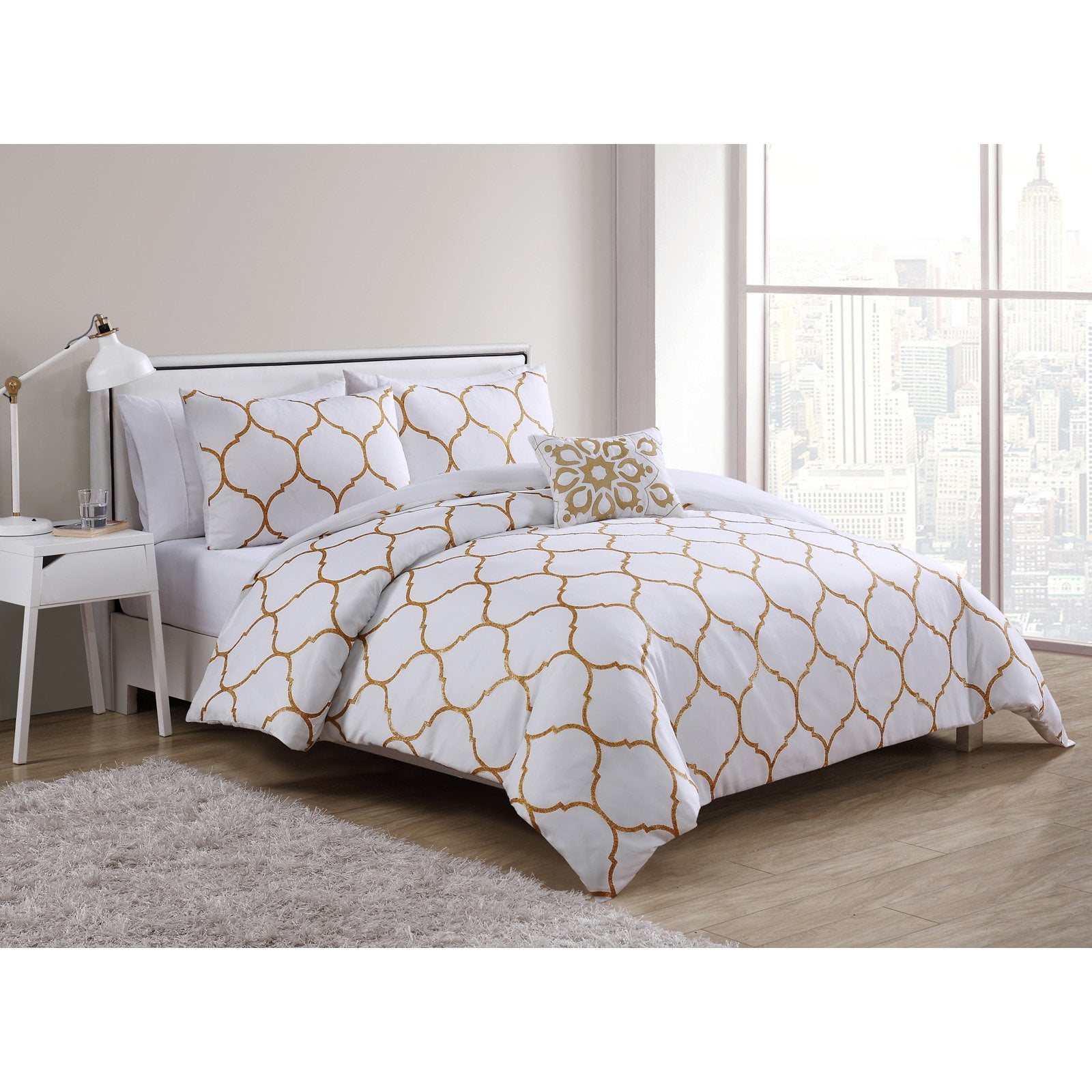 VCNY Home Ogee 3/4 Piece Comforter Bedding Set, Shams Included - Walmart.co...