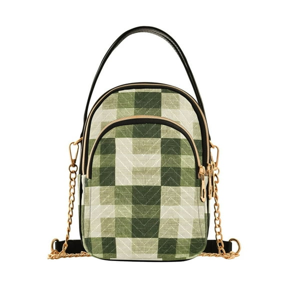 joogoo Women Checkered Pattern-e1 Chain Crossbody Bags Shoulder Handbag Phone Purse