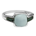 thumbnail image 2 of Bezel Set Natural Opal Side Accents London Blue Topaz 925 Sterling Silver ThanksGiving Day Ring Size US- 5.5, 2 of 8
