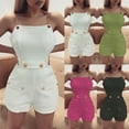 thumbnail image 2 of Combinaison Moulante Sans Manches Décontractée pour Femmes, Club, Short, 2 of 5