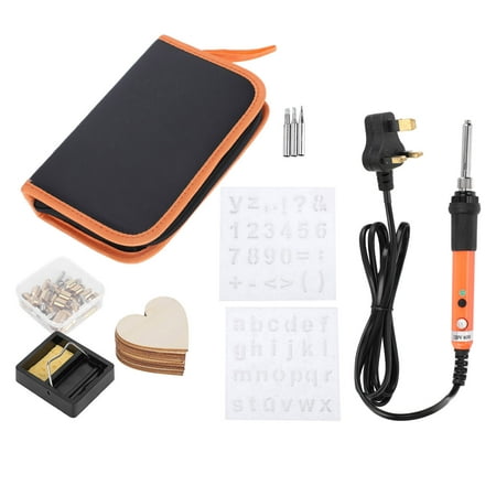 

Electric Soldering Iron Set Wood Burning Pen Engraving Carving Pyrography Tool 60WUK Plug 220V