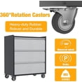 thumbnail image 4 of Metal Storage Cabinet with 3 Drawer ,35.4" H Top Workbench Mobile Tool Chests Garage Cabinets with 4 Wheels,Tool Cabinets for Home,Office,Shop, 4 of 7
