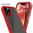 thumbnail image 5 of for iPhone 15 Pro Case, Support Wireless Charging, Crystal Clear Case Protective Shockproof Bumpers, Not Yellowing Slim Cover for Men Women Hybrid 2 in 1 Military Drop Protection Case,Red, 5 of 6