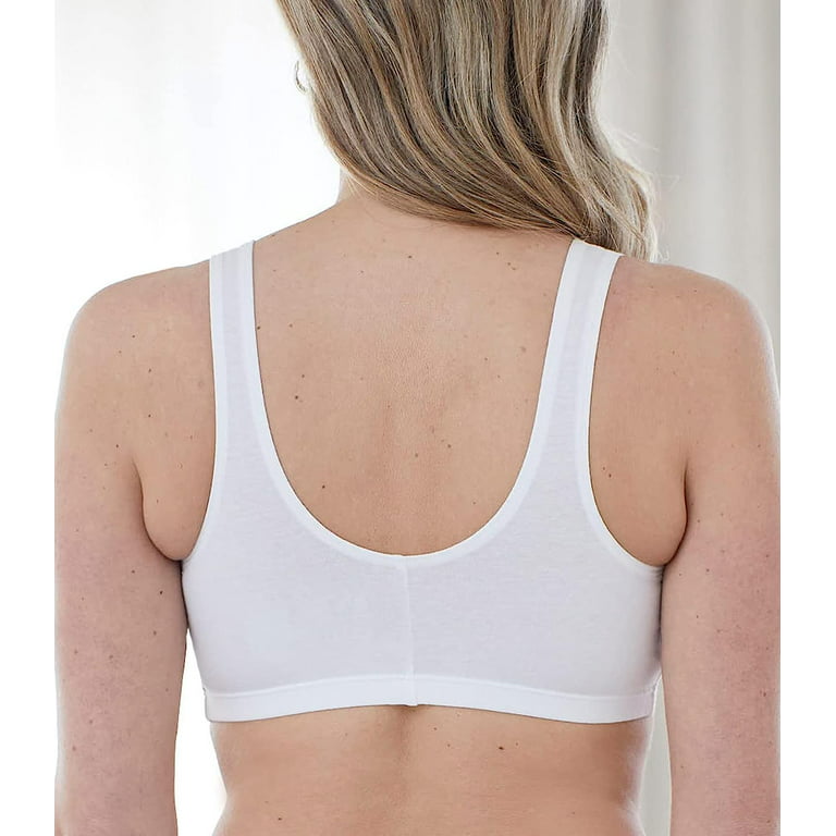 Women's Bestform 5006014 Comfort Cotton Blend Front Close Sports Bra (White  44) 