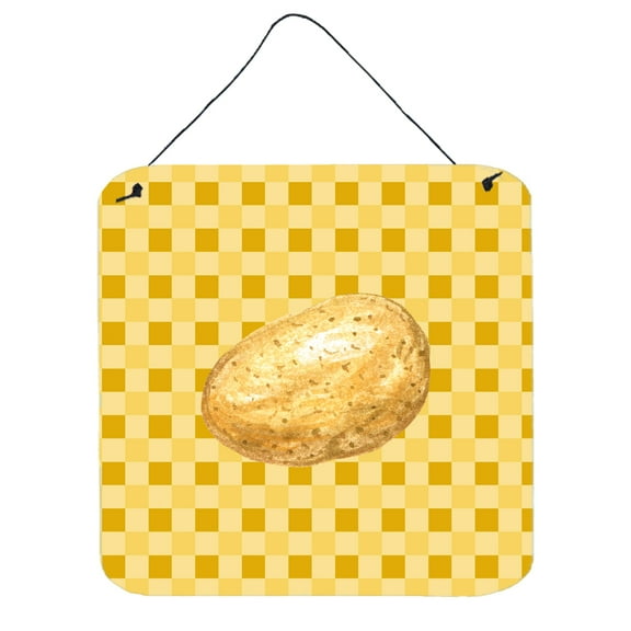 Carolines Treasures BB7208DS66 Potato on Basketweave Wall or Door Hanging Prints 6x6 multicolor