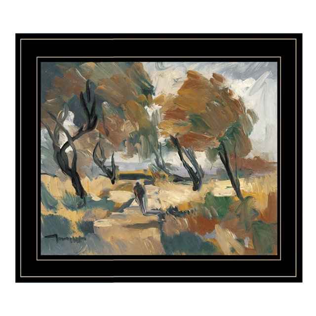 Early Walk par Jose Trujillo Imprimé Encadré Bois Multicolore